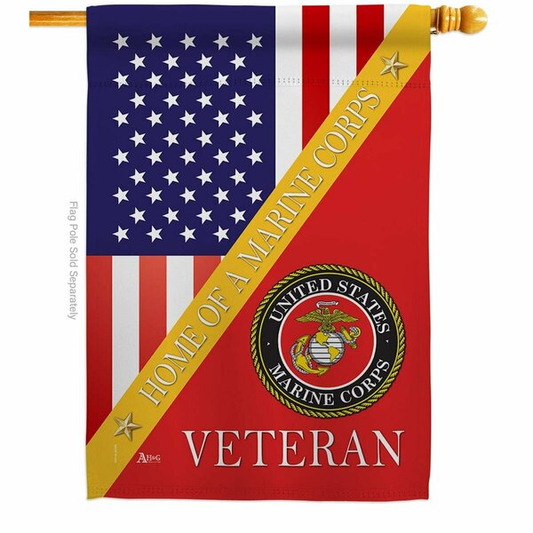 Guarderia 28 x 40 in. Home of Marine Corps House Flag with Armed Forces Double-Sided Vertical Flags  Banner GU3870224